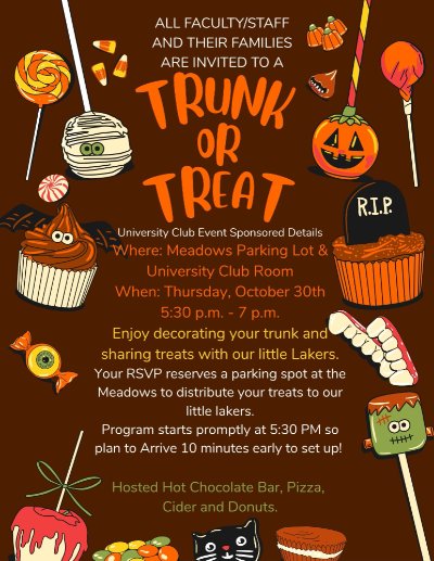 GVS University Club Trunk or Treat